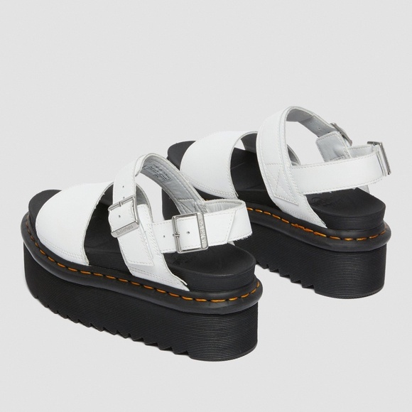 [BNIB] Dr Martens Voss Quad Leather Strap Platform Sandals White - US 8 (EU 39) - Picture 12 of 14